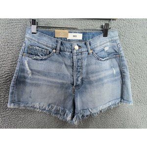 BKE NEW Denim Distressed Cuff Shorts Women 26 Billie High Rise Slim Fit Button